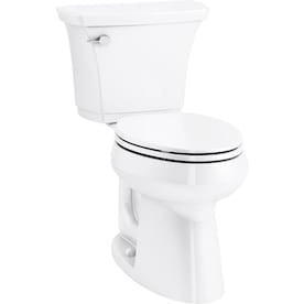 KOHLER Highline Curve White WaterSense Elongated Chair Height 2-Piece Toilet 12-in Rough-In Size - Super Arbor