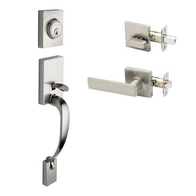 Craftsman Satin Stainless Door Handleset with Craftsman Lever Trim - Super Arbor