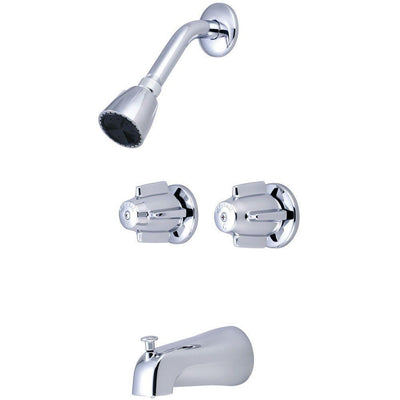 2-Handle 1-Spray Tub and Shower Faucet in PVD Polished Chrome (Valve Included) - Super Arbor