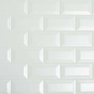 Daltile 
    Restore Bright White 3 in. x 6 in. Ceramic Bevel Wall Tile (10 sq. ft. / case) - Super Arbor