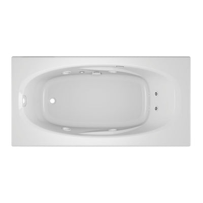 AMIGA 72 in. x 36 in. Acrylic Left-Hand Drain Rectangular Drop-In Whirlpool Bathtub with Heater in White - Super Arbor