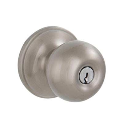 Jeffir Satin Nickel Keyed Entry Door Knob - Super Arbor