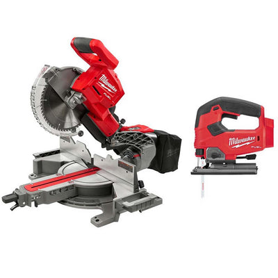 M18 FUEL 18-Volt Lithium-Ion Brushless 10 in. Cordless Dual Bevel Sliding Compound Miter Saw with Jig Saw - Super Arbor