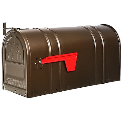 Postal Pro Large Metal Antique Bronze Post Mount Mailbox