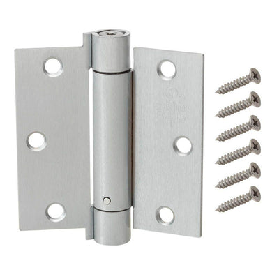 3-1/2 in. Satin Chrome Adjustable Spring Door Hinge - Super Arbor