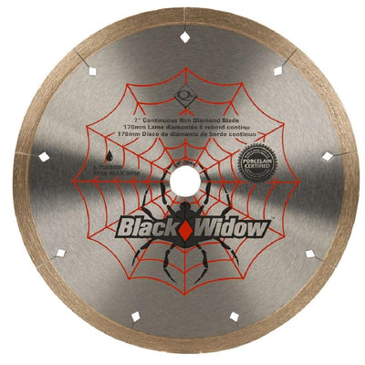 QEP 7 in. Black Widow Micro-Segmented Diamond Blade for Porcelain and Ceramic Tile - Super Arbor
