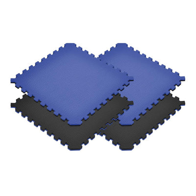 Norsk Black/Blue 24 in. x 24 in. x 0.79 in. Foam Interlocking Reversible Floor Mat (4-Pack)