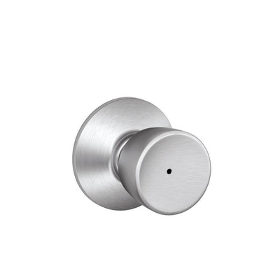 Bell Satin Chrome Privacy Bed/Bath Door Knob - Super Arbor