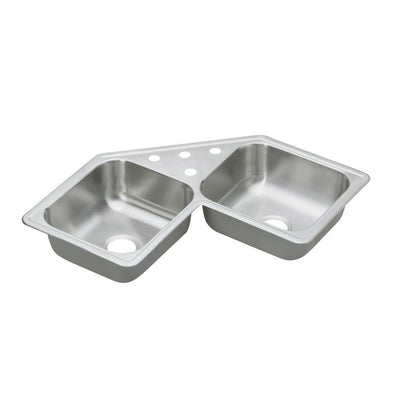 Dayton Elite Drop-In Stainless Steel 32 in. 3-Hole Double Bowl Kitchen Sink - Super Arbor