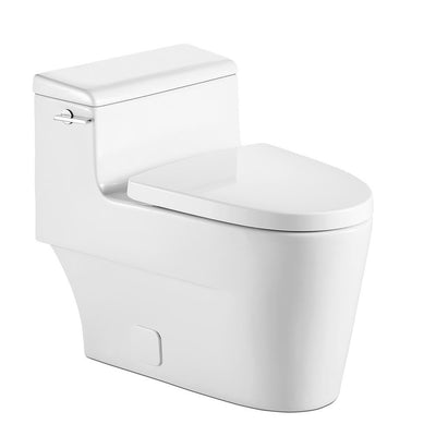 0.8 GPF /1.28 GPF Dual Flush Ceramic Bowl Square Elongated Toilet Bowl Only in White