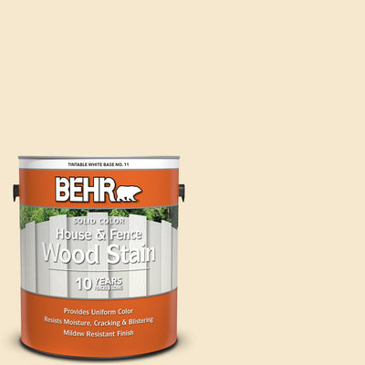 BEHR 1 Gal. White Base Solid Color House and Fence Exterior Wood Stain - Super Arbor
