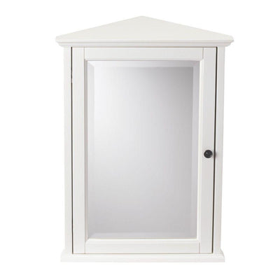 Hamilton 20 in. W x 27 in. H Surface-Mount Corner Wall Medicine Cabinet in Ivory - Super Arbor