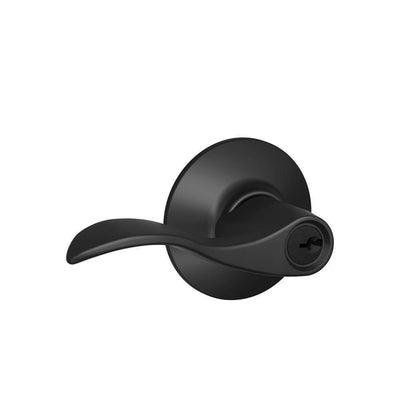 Accent Matte Black Keyed Entry Door Lever - Super Arbor