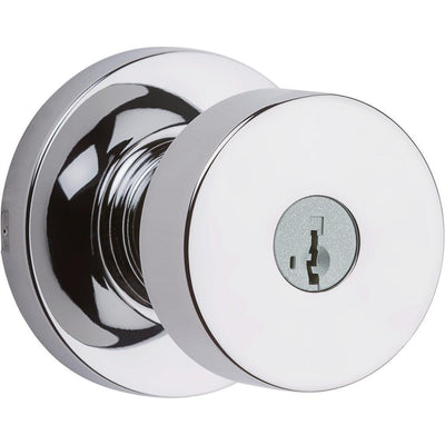 Pismo Polished Chrome Round Exterior Entry Door Knob featuring SmartKey Security - Super Arbor