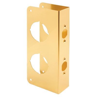 1-3/8 in. x 9 in. Thick Solid Brass Lock and Door Reinforcer, 2-1/8 in. Double Bore, 2-3/8 in. Backset - Super Arbor