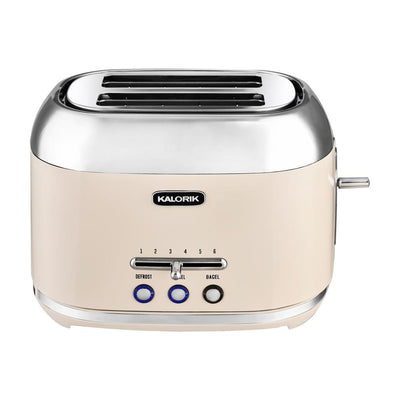 Retro 2-Slice Cream Wide Slot Toaster - Super Arbor