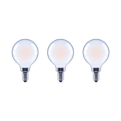 EcoSmart 60-Watt Equivalent G16.5 Globe Dimmable Frosted Glass Filament Vintage LED Light Bulb Soft White (3-Pack) - Super Arbor