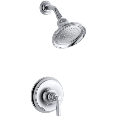 Bancroft 1-Spray 6.8 in. Single Wall Mount Fixed Shower Head in Polished Chrome - Super Arbor