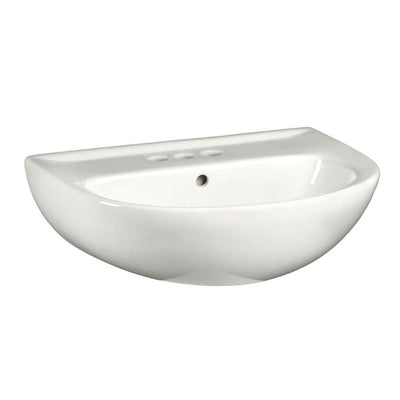 American Standard Evolution 5-1/2 in. Pedestal Sink Basin with 4 in. Faucet Centers in White - Super Arbor