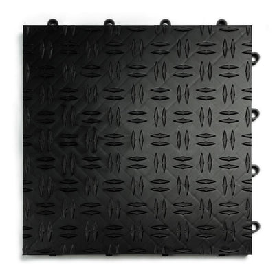 MotorDeck 12 in. x 12 in. Diamond Black Modular Tile Garage Flooring (24-Pack)