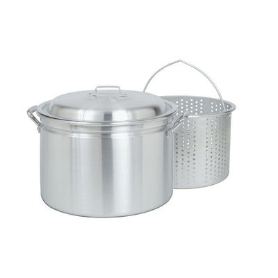 24 qt. Aluminum Stock Pot in Silver with Lid - Super Arbor