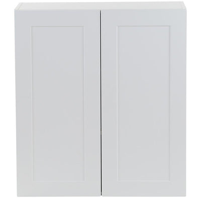Cambridge Shaker Assembled 27x30x12 in. All Plywood Wall Cabinet with 2 Soft Close Doors in White - Super Arbor