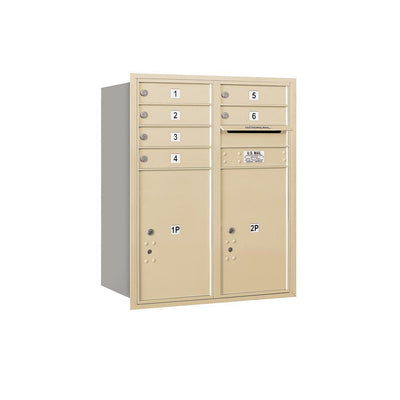 3700 Horizontal Series 6-Compartment with 2-Parcel Locker Recessed Mount Mailbox - Super Arbor