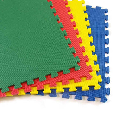 Greatmats GreatPlay Blue, Green, Red and Yellow 2 ft. x 2 ft. x 1/2 in. Foam Puzzle Floor Mats (Case of 16) - Super Arbor