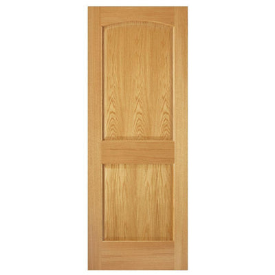 30 in. x 80 in. 2-Panel Arch Solid Core Oak Interior Door Slab - Super Arbor