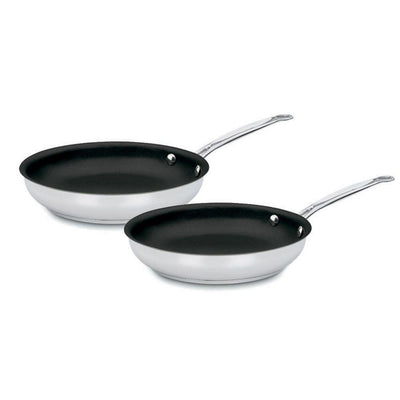 Chef's Classic 2-Piece Stainless Steel Nonstick Skillet Set - Super Arbor