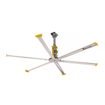 4900 14 ft. Indoor Silver and Yellow Aluminum Shop Ceiling Fan with Wall Control - Super Arbor