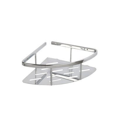 Aluminum 3 in. H x 10.75 in. W x 7.5 in. D Solid Corner Basket in Chrome - Super Arbor