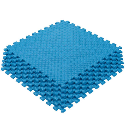 Ottomanson Multi-Purpose Blue 24 in. x 24 in. EVA Foam Interlocking Anti-Fatigue Exercise Tile Mat (6-Pack)