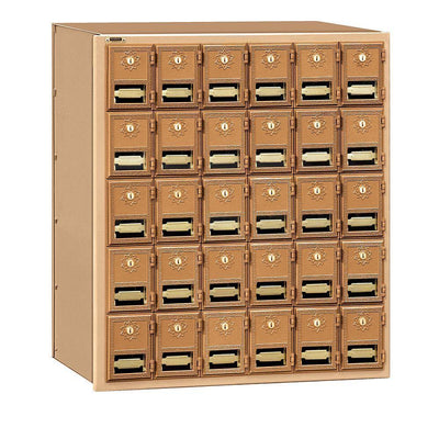 2000 Series Brass Rear Loading Mailbox with 30 Doors - Super Arbor