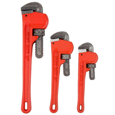 Cast Iron Heavy Duty Pipe Wrench Set with Storage Pouch (3-Piece) - Super Arbor