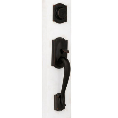 Camelot Aged Bronze Left Handed Accent Lever Dummy Door Handleset - Super Arbor