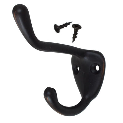 3 in. x 3 in. Oil Rubbed Bronze Large Robe/Coat/Hat Hooks (10-Pack) - Super Arbor