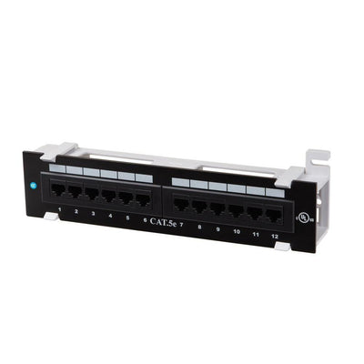 12-Port Category 5e Mini Patch Panel with 89D Mounting Bracket - Super Arbor