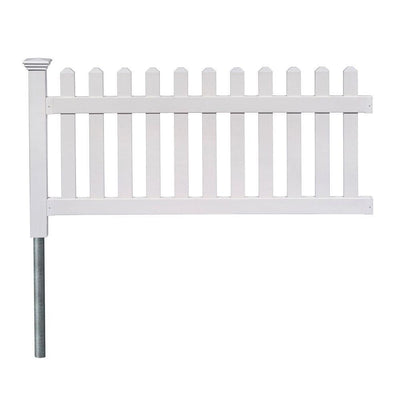 3 ft. x 6 ft. Newport Picket Fence W/Post and No-Dig Steel Pipe Anchor Kit - Super Arbor
