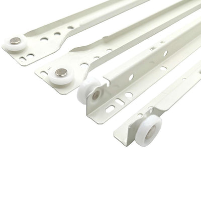 22 in. Bottom Mount V-Notch Epoxy Euro Self-Close Drawer Slide Set - Super Arbor