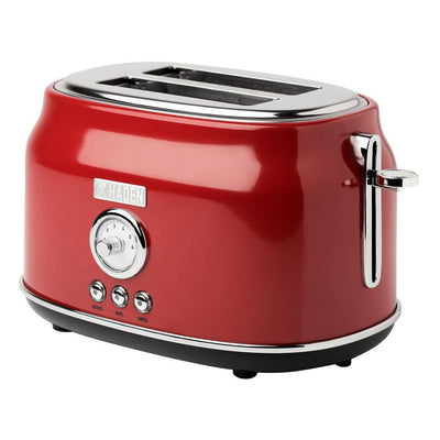 HADEN 
        DORSET 1500 W 2-Slice Wide Slot Red Retro Toaster with Removable Crumb Tray and Adjustable Settings - Super Arbor