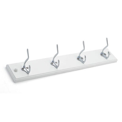 18 in. Nystrom Hook Rack White Board with 4 Chrome Hooks - Super Arbor