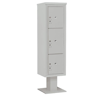 3400 Horizontal Series 3-Parcel Locker Pedestal Mount Mailbox - Super Arbor