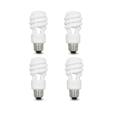 60-Watt Equivalent Daylight A19 Non-Dimmable CFL Light Bulb (4-Pack) - Super Arbor