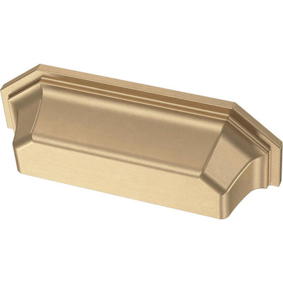 Faceted 3 in. (76 mm) Champagne Bronze Cup Drawer Pull - Super Arbor