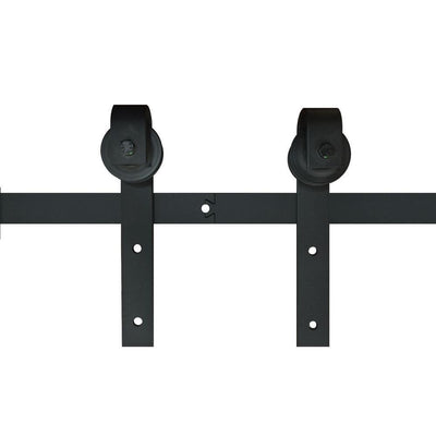 79 in. x 2.5 in. Black Metal Barn Door Sliding Door Hardware Kit - Super Arbor