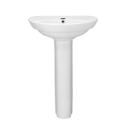 American Standard Ravenna Pedestal Combo Bathroom Sink with Center Hole Only in White - Super Arbor