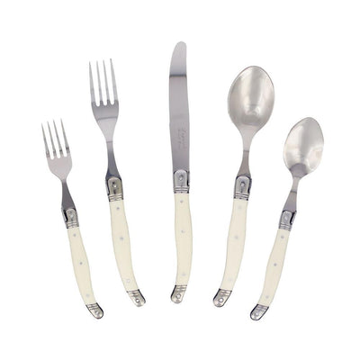 Laguiole 20-Piece Stainless Steel/Faux Ivory Flatware Set (Service for 4) - Super Arbor