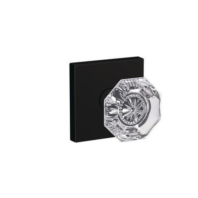 Custom Alexandria Matte Black Collins Trim Combined Interior Glass Door Knob - Super Arbor