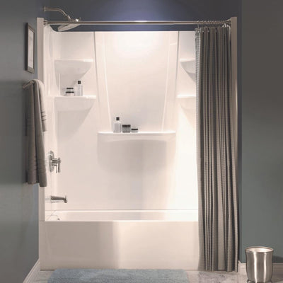 A2 8 in. x 24 in. x 62 in. 2-piece Direct-to-Stud Shower Wall Panels in White - Super Arbor